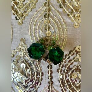 Vintage Green Clip-on Earrings
